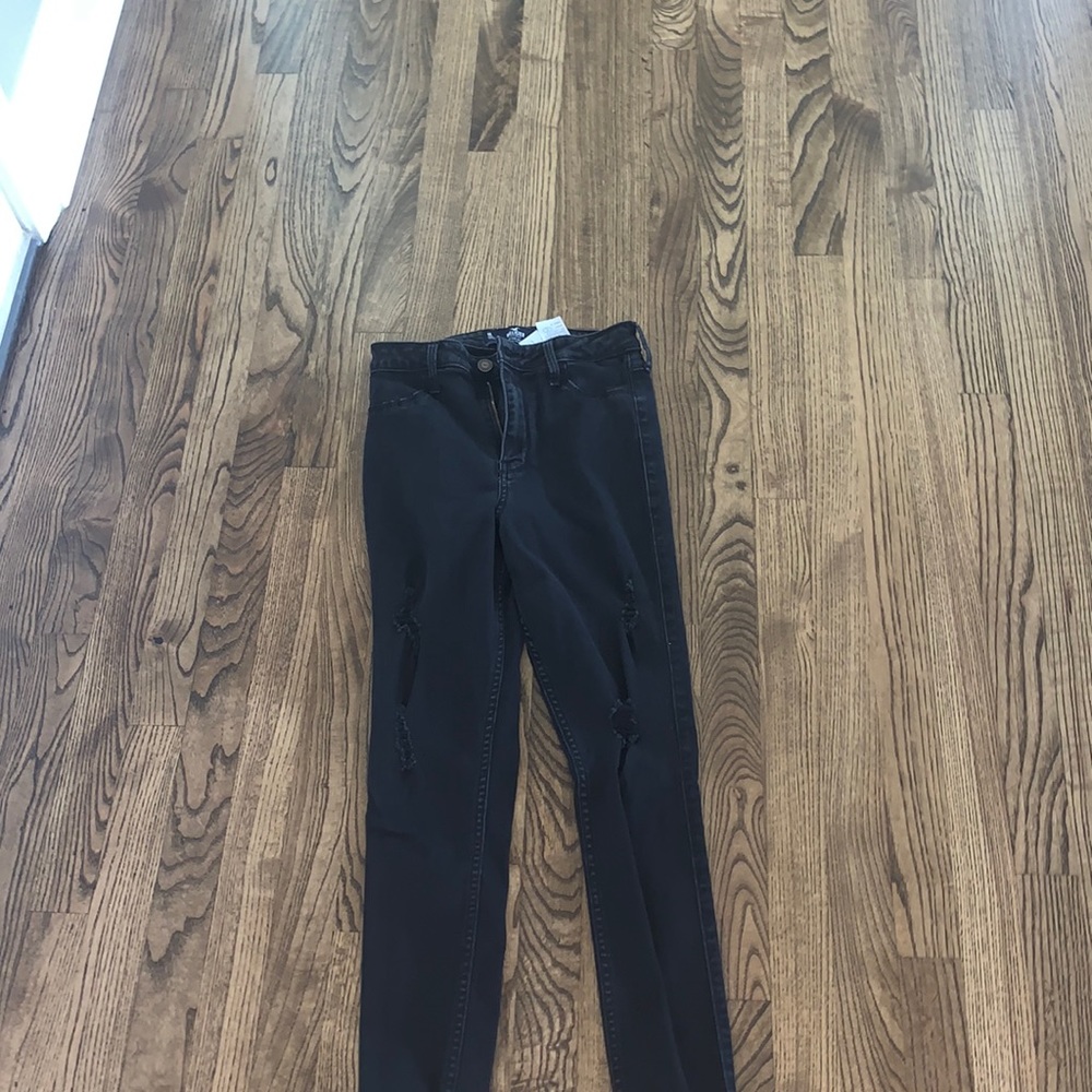 black ripped jeans